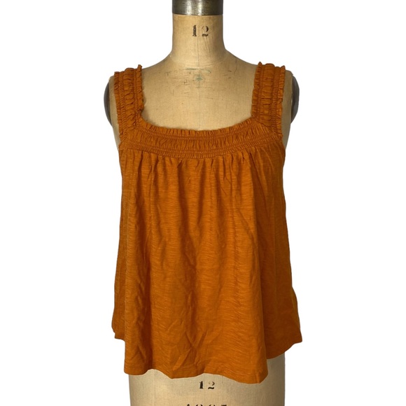 Anthropologie Tops - By Anthropologie Rust Ruched Detail Casual Tank Size M